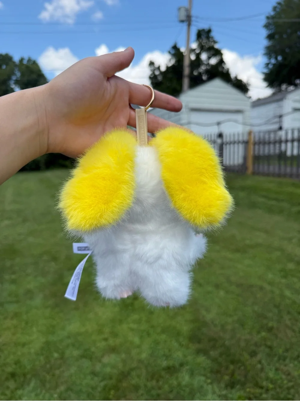 Yellow White Labubu Plush Bunny Toy-Stuffed Animal Collectible-Not Pop Mart